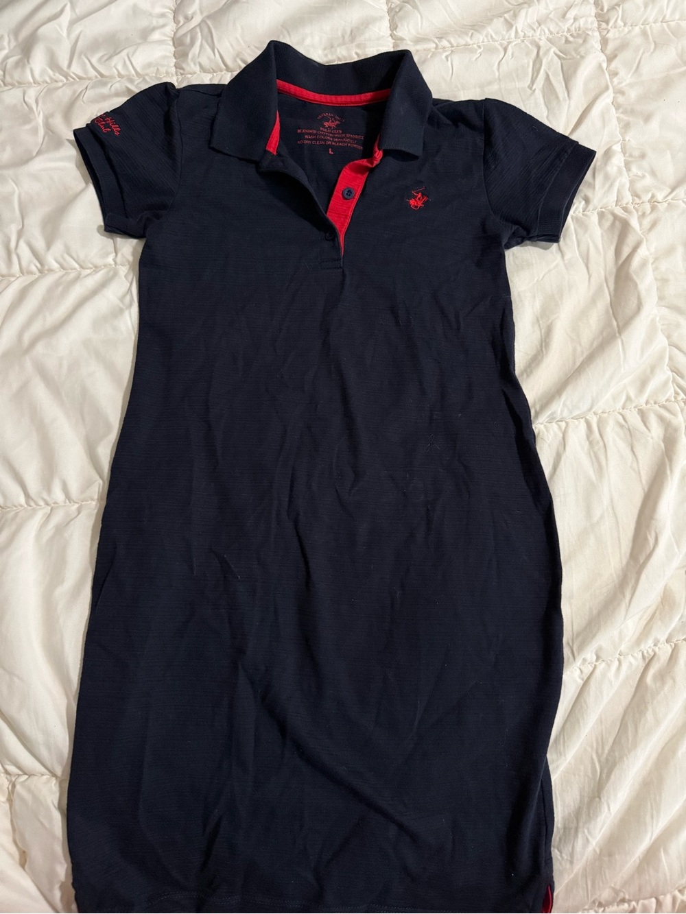 Beverly Hills Polo Club Navy Dress with Red Accents